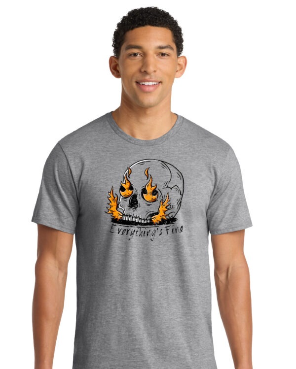 Everything's Fine Flaming Skull Shirt - Image 2